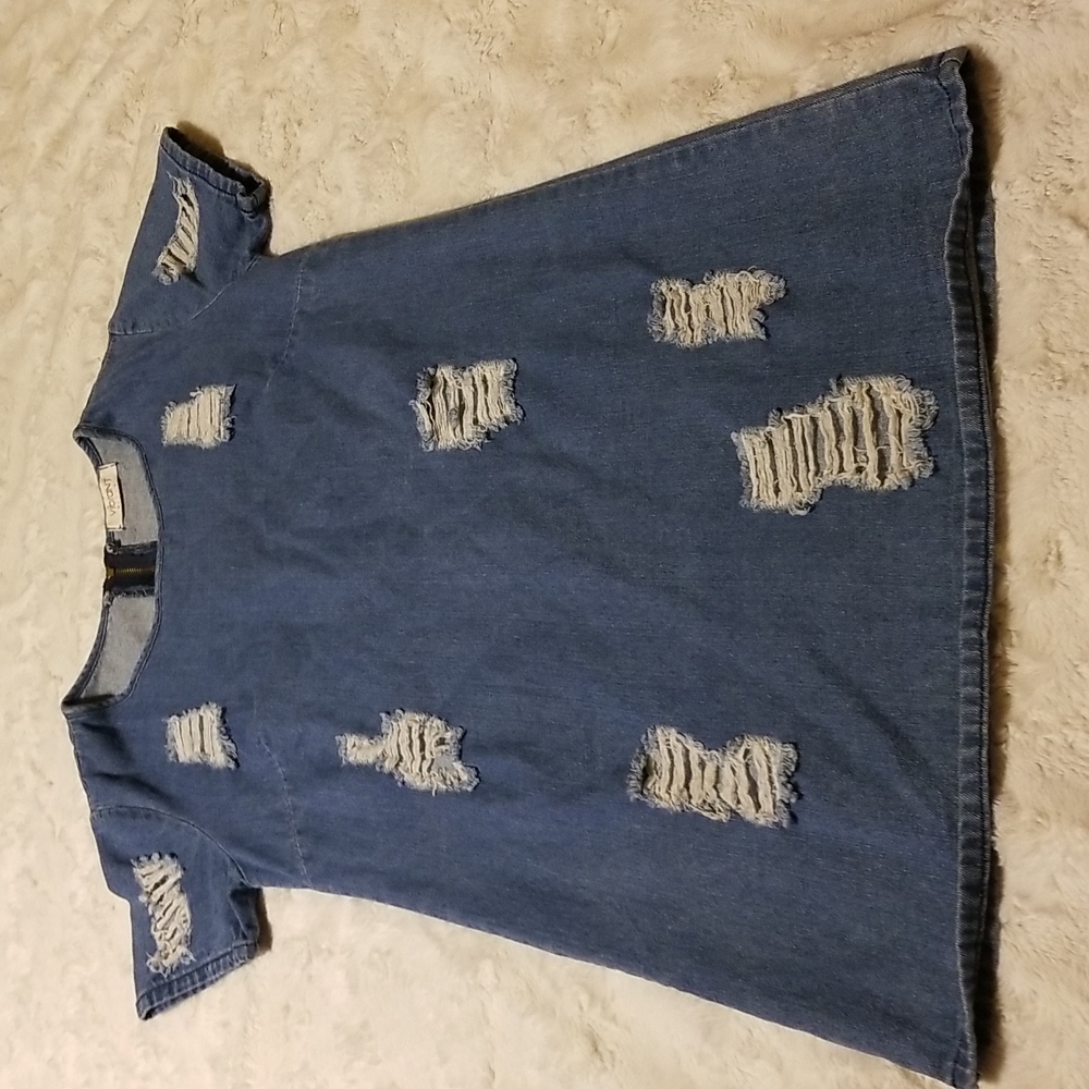 Vibrant Dress Womens Size Medium Distressed Denim